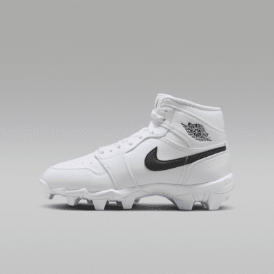 Jordan 1 Mid Little Big Kids Cleats. Nike